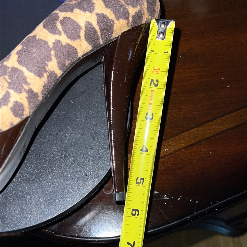 Stuart Weitzman Suede Leopard Print Platform Heels - Picture 3 of 7